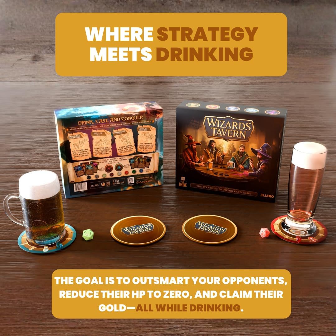 🧙♂️ Wizards Tavern – Chaotic Fantasy Drinking Game – D&D Themed Party Fun with Dice & Spells 🍺