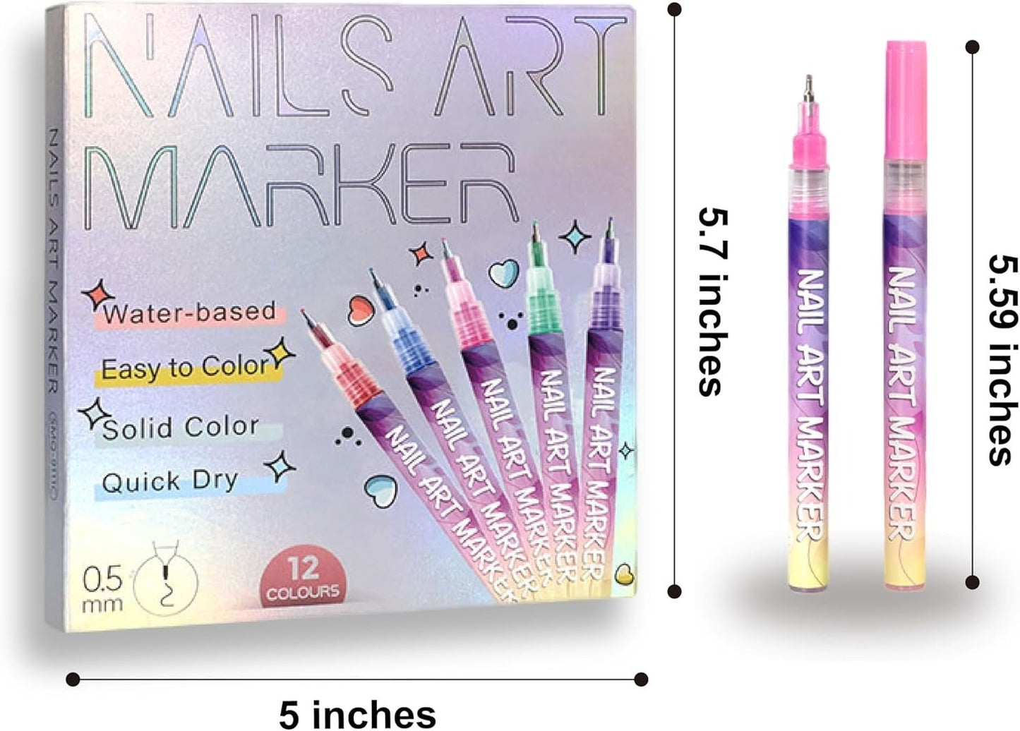 🎁Christmas Big Sale 50% OFF⏳🎨12 Colours Nail Art Pens Set