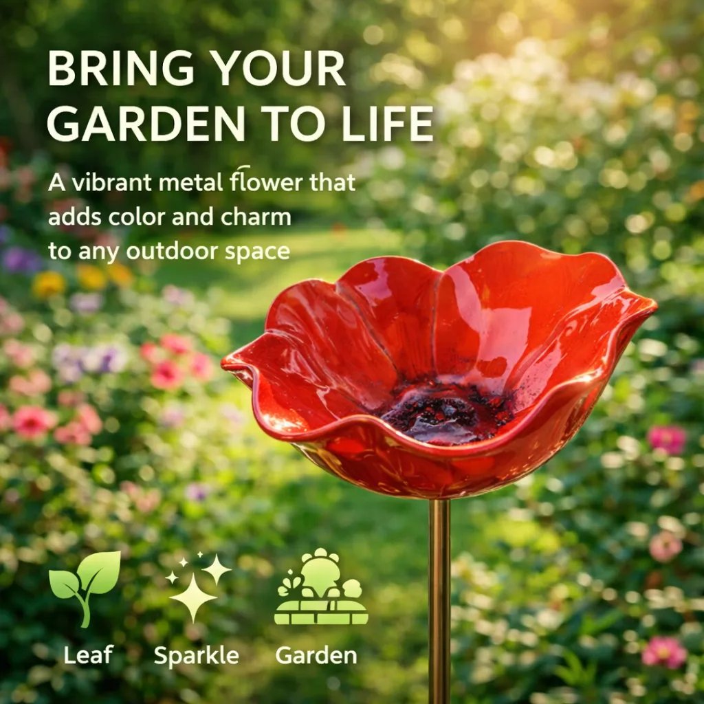 💖🎁2026 Hot Sale 50% Off🌺Handmade Metal Flower Garden Stake🐦