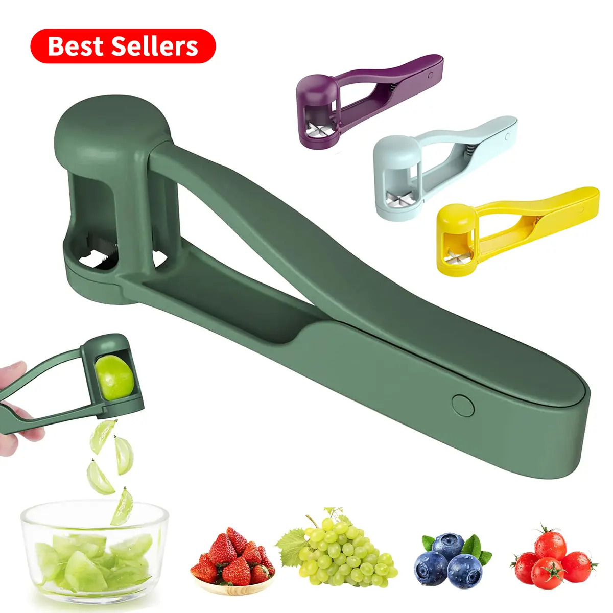 🌸LIMITED SALE : ONLY ￡7.99!!🌸 Grape Cutter for Toddlers 1-3 - Stainless Steel Baby Fruit Slicer Safe & Easy Grape