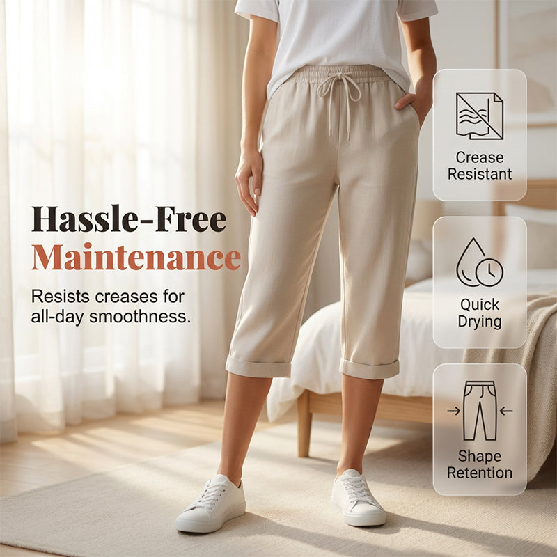 ⏳Time-Limited Special Price: ￡11.99 with FREE GIFT!!🎁Women's Casual Cotton Linen Capris