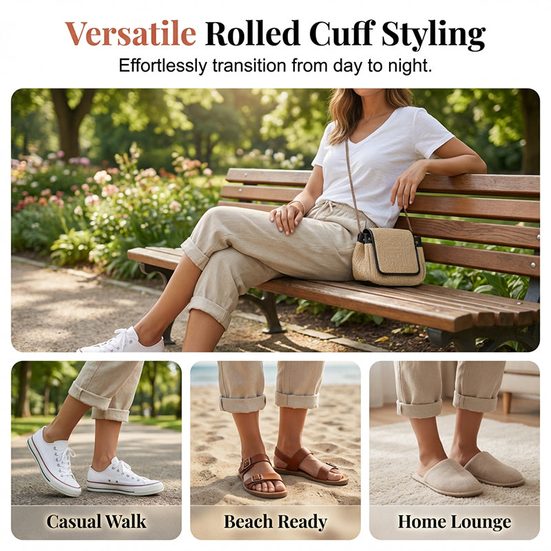 ⏳Time-Limited Special Price: ￡11.99 with FREE GIFT!!🎁Women's Casual Cotton Linen Capris