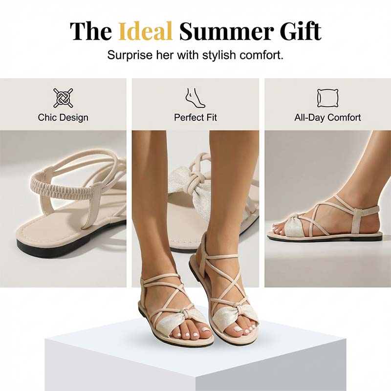 🏖️Limited time 60% OFF⏳👙Women's Criss-Cross Strap Flat Sandals