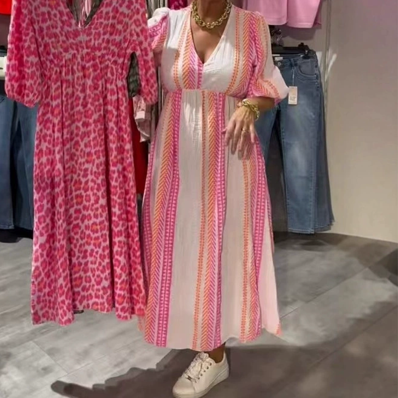 🏖️Summer Cool Deal: 49% OFF!!🎀Women's V-Neck Printed DressWomen's V-Neck Printed Dress