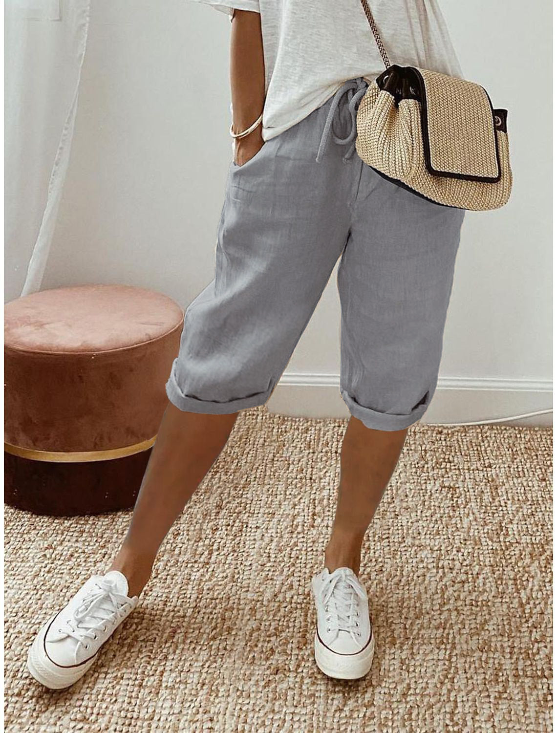 ⏳Time-Limited Special Price: ￡11.99 with FREE GIFT!!🎁Women's Casual Cotton Linen Capris