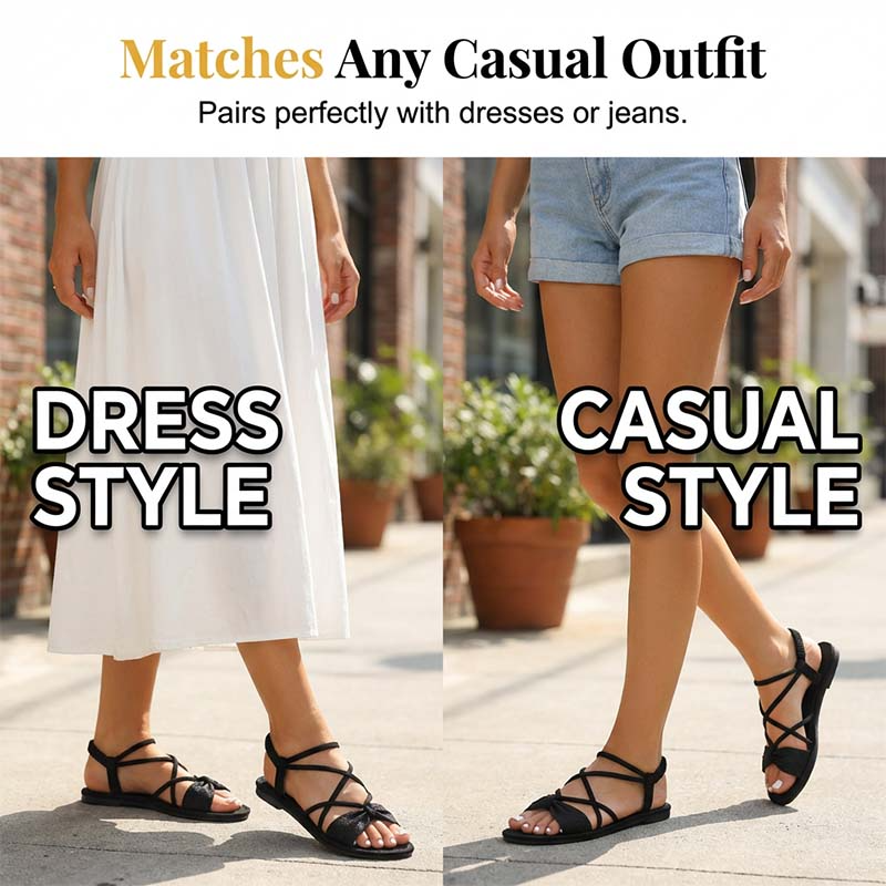 🏖️Limited time 60% OFF⏳👙Women's Criss-Cross Strap Flat Sandals