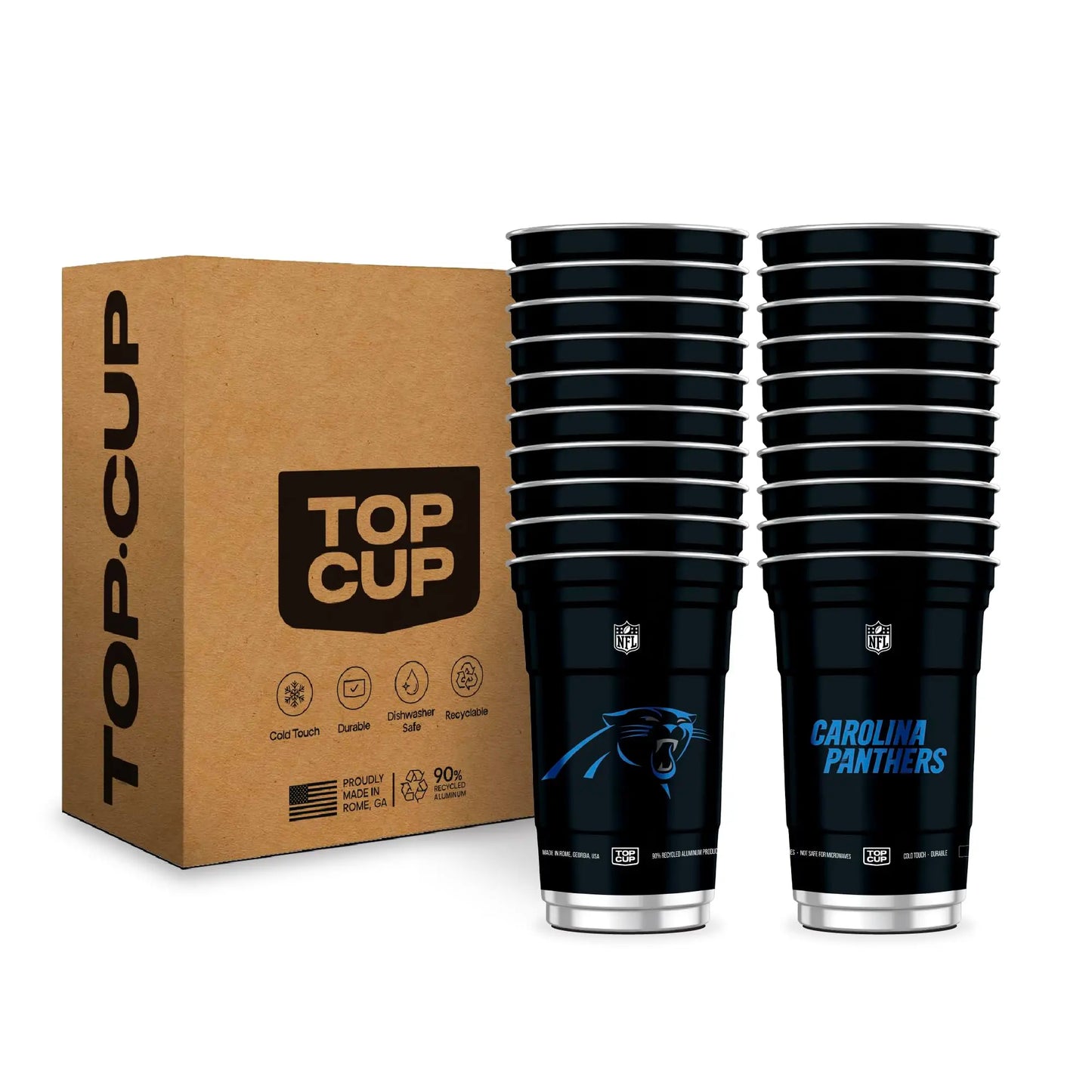 Top Cup NFL 20 oz Reusable Aluminum Cups 20 Count