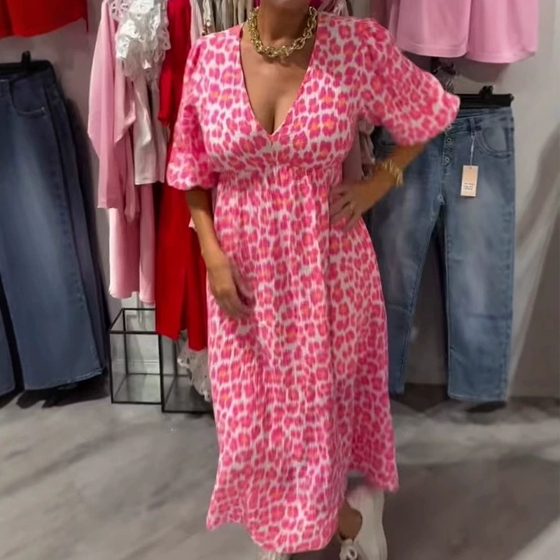 🏖️Summer Cool Deal: 49% OFF!!🎀Women's V-Neck Printed DressWomen's V-Neck Printed Dress