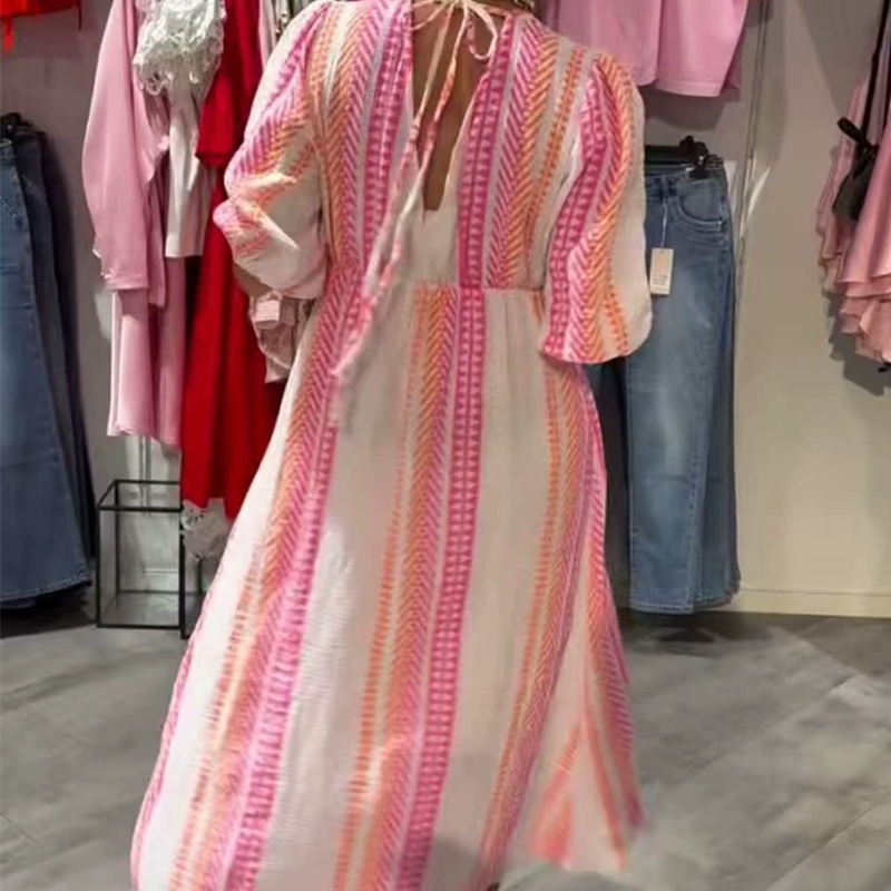 🏖️Summer Cool Deal: 49% OFF!!🎀Women's V-Neck Printed DressWomen's V-Neck Printed Dress
