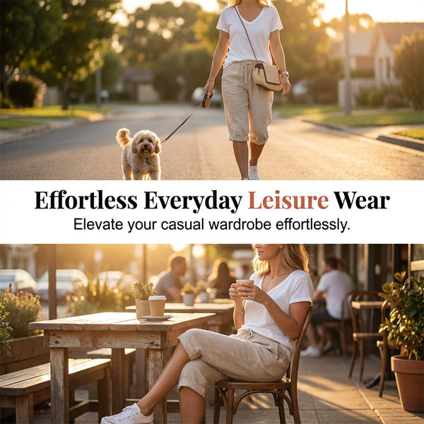 ⏳Time-Limited Special Price: ￡11.99 with FREE GIFT!!🎁Women's Casual Cotton Linen Capris
