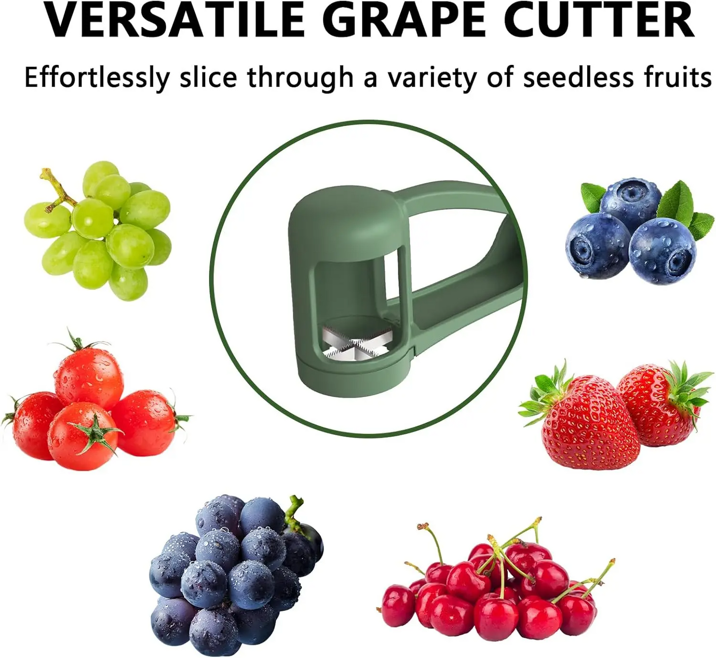 🌸LIMITED SALE : ONLY ￡7.99!!🌸 Grape Cutter for Toddlers 1-3 - Stainless Steel Baby Fruit Slicer Safe & Easy Grape