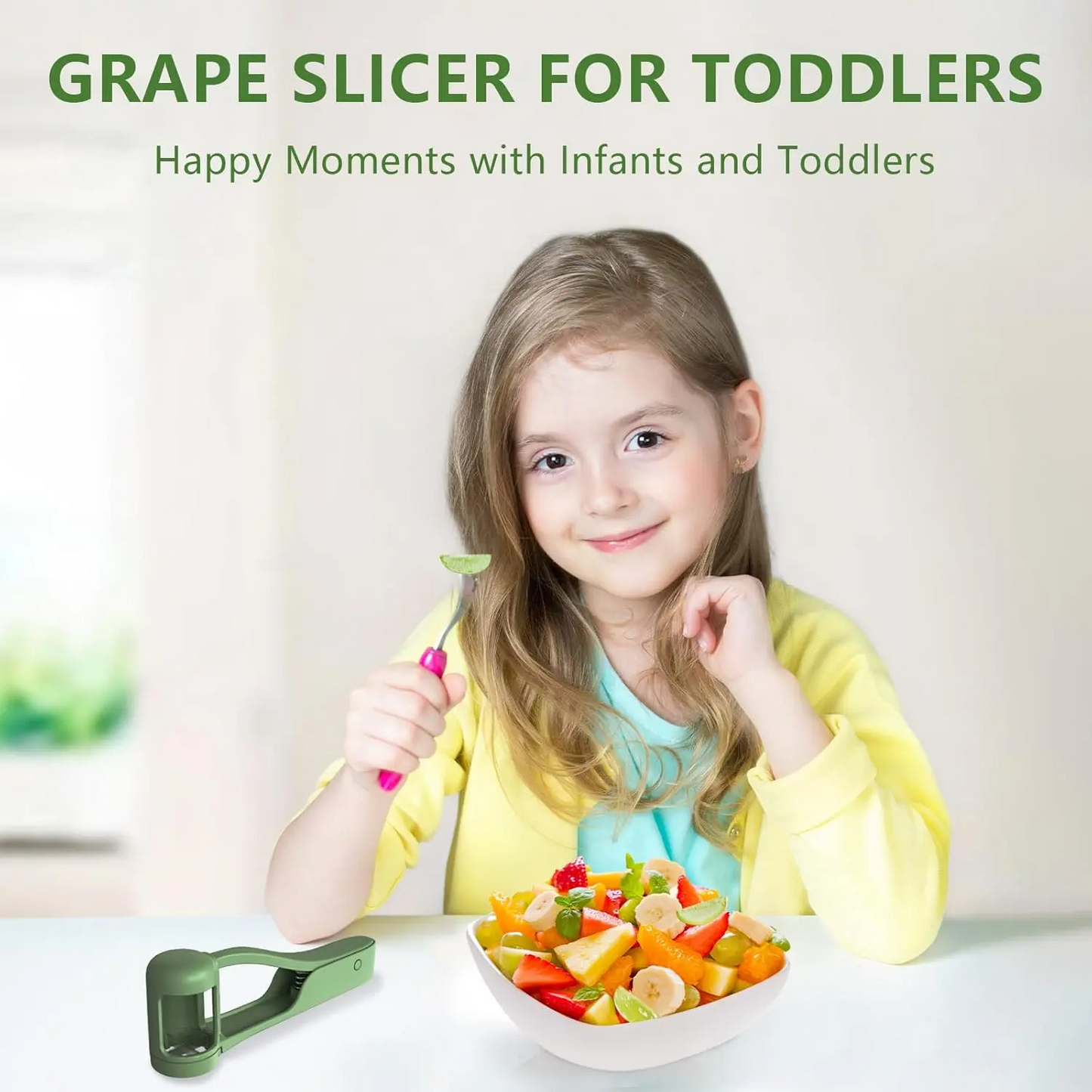 🌸LIMITED SALE : ONLY ￡7.99!!🌸 Grape Cutter for Toddlers 1-3 - Stainless Steel Baby Fruit Slicer Safe & Easy Grape