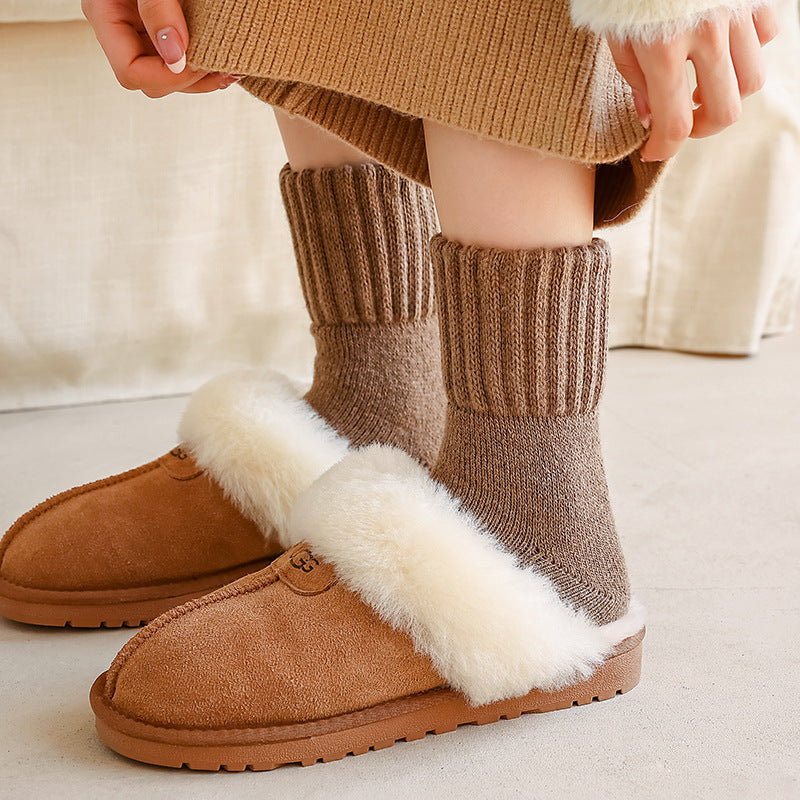 🔥❄️Hot Sale-Buy 1 Get 5 Packs✨❄️5 Pairs Women's Solid Mid-calf Socks