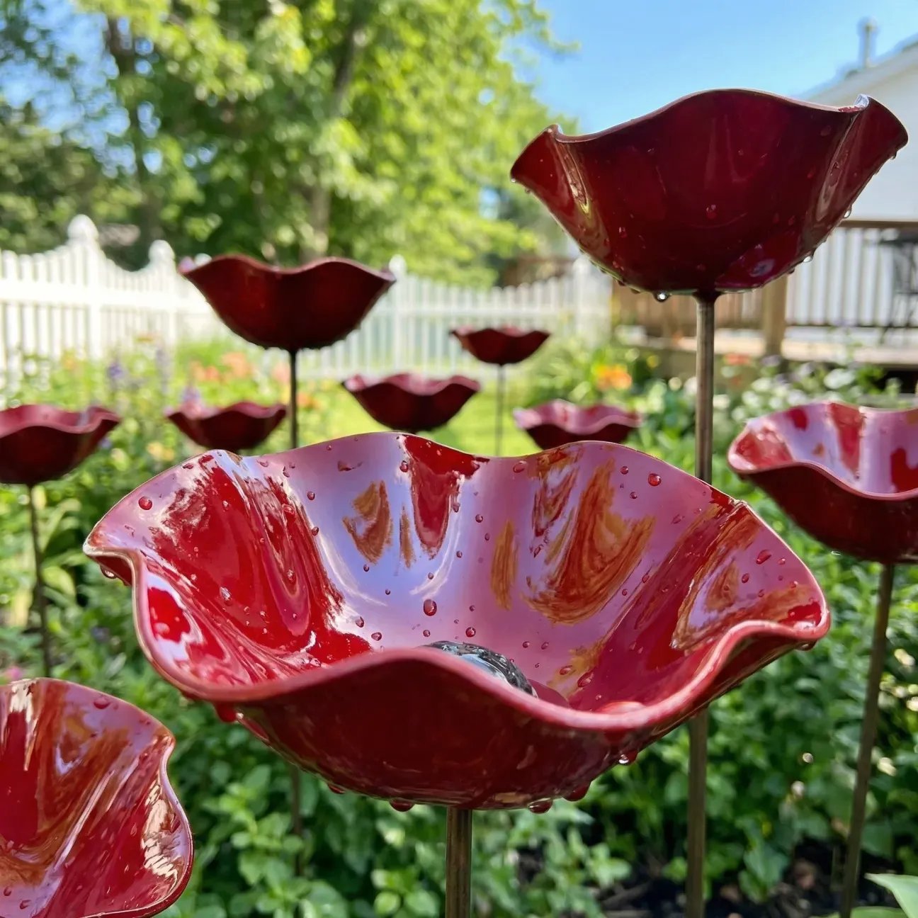 💖🎁2026 Hot Sale 50% Off🌺Handmade Metal Flower Garden Stake🐦