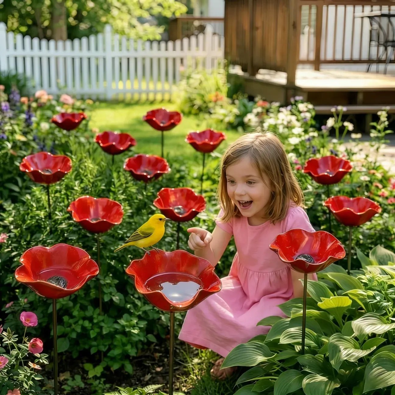 💖🎁2026 Hot Sale 50% Off🌺Handmade Metal Flower Garden Stake🐦