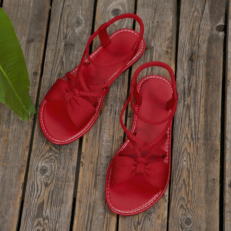 🏖️Limited time 60% OFF⏳👙Women's Criss-Cross Strap Flat Sandals