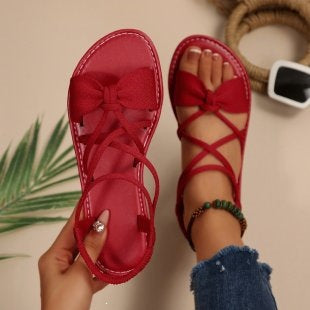 🏖️Limited time 60% OFF⏳👙Women's Criss-Cross Strap Flat Sandals