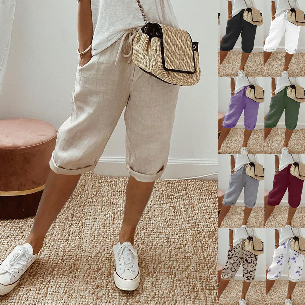 ⏳Time-Limited Special Price: ￡11.99 with FREE GIFT!!🎁Women's Casual Cotton Linen Capris