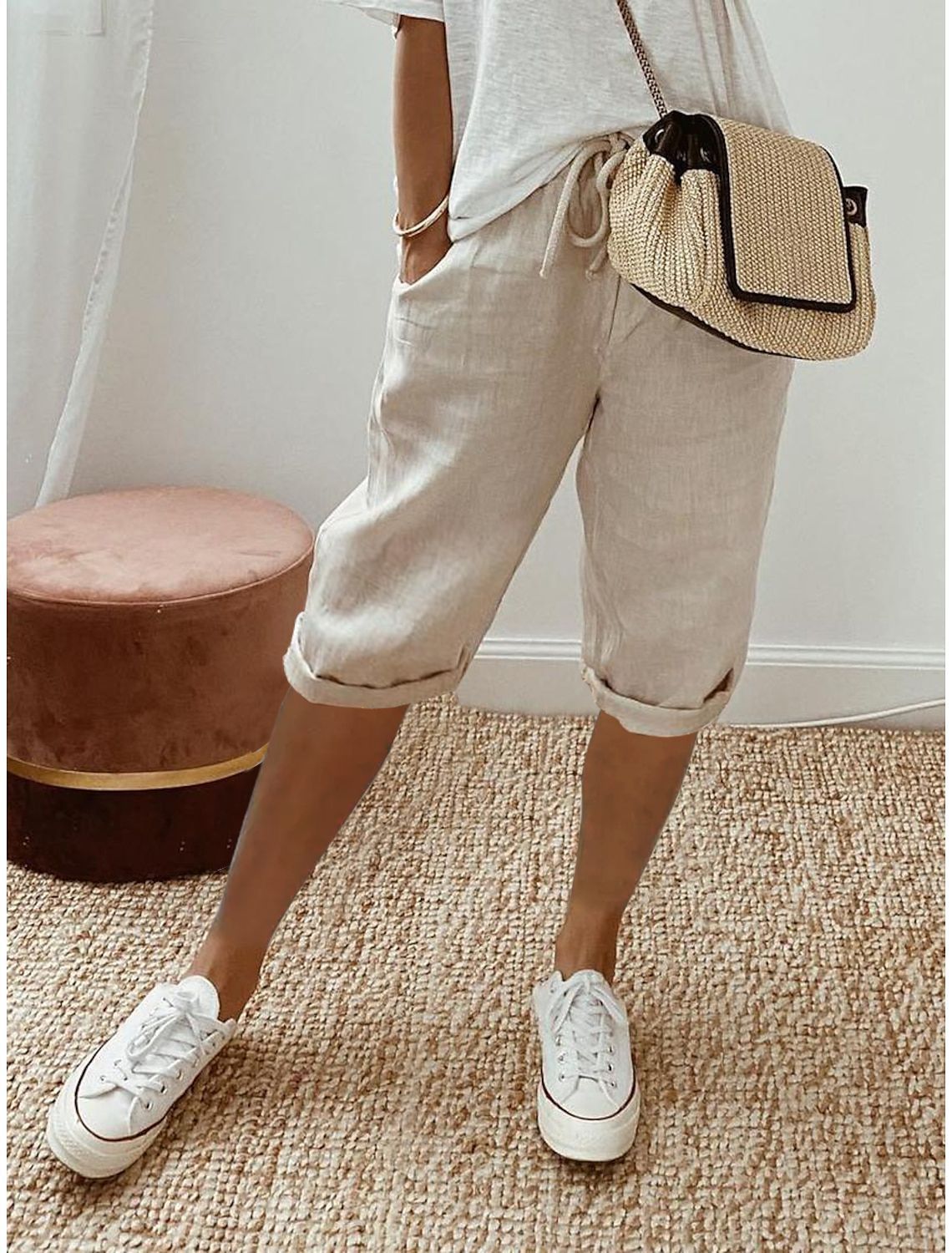 ⏳Time-Limited Special Price: ￡11.99 with FREE GIFT!!🎁Women's Casual Cotton Linen Capris