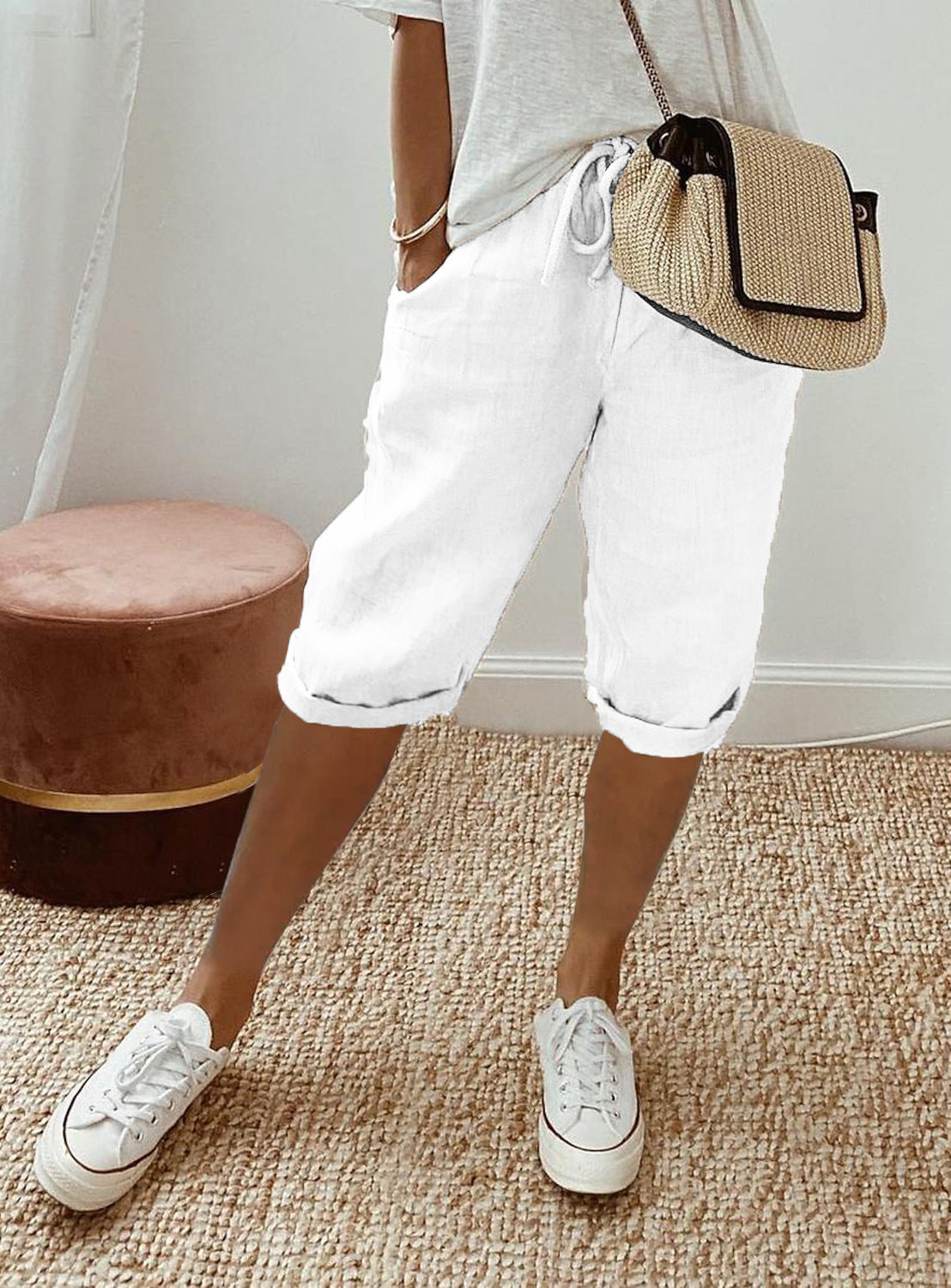 ⏳Time-Limited Special Price: ￡11.99 with FREE GIFT!!🎁Women's Casual Cotton Linen Capris