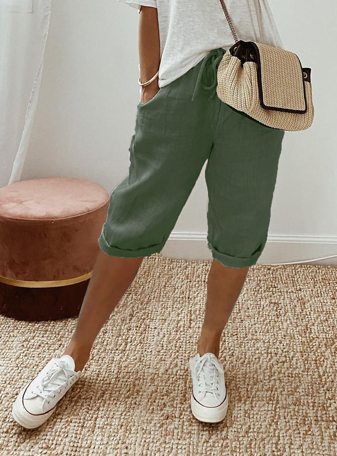 ⏳Time-Limited Special Price: ￡11.99 with FREE GIFT!!🎁Women's Casual Cotton Linen Capris