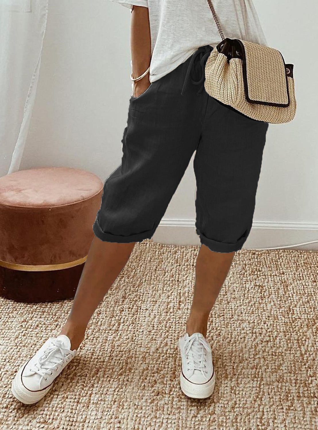⏳Time-Limited Special Price: ￡11.99 with FREE GIFT!!🎁Women's Casual Cotton Linen Capris