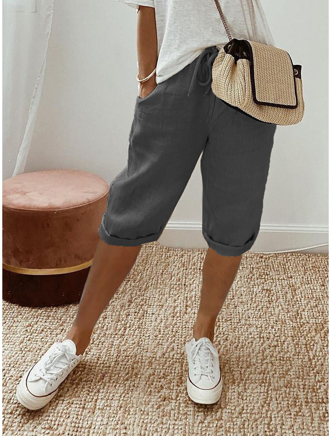 ⏳Time-Limited Special Price: ￡11.99 with FREE GIFT!!🎁Women's Casual Cotton Linen Capris