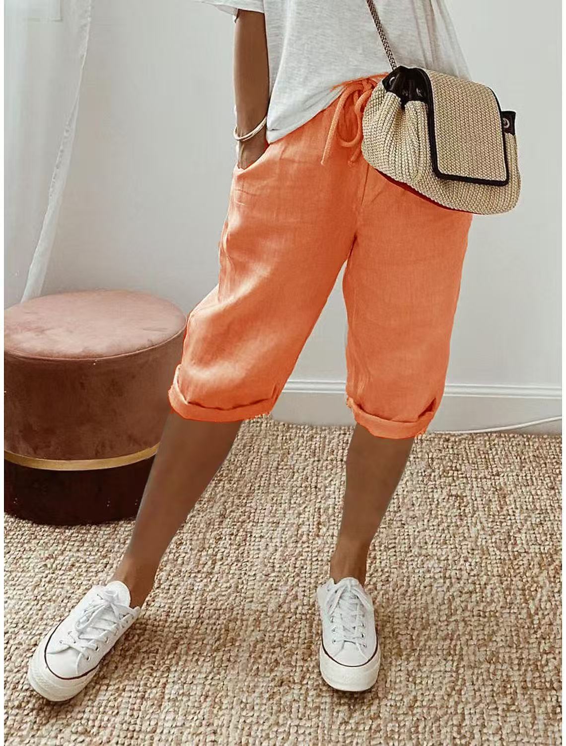 ⏳Time-Limited Special Price: ￡11.99 with FREE GIFT!!🎁Women's Casual Cotton Linen Capris