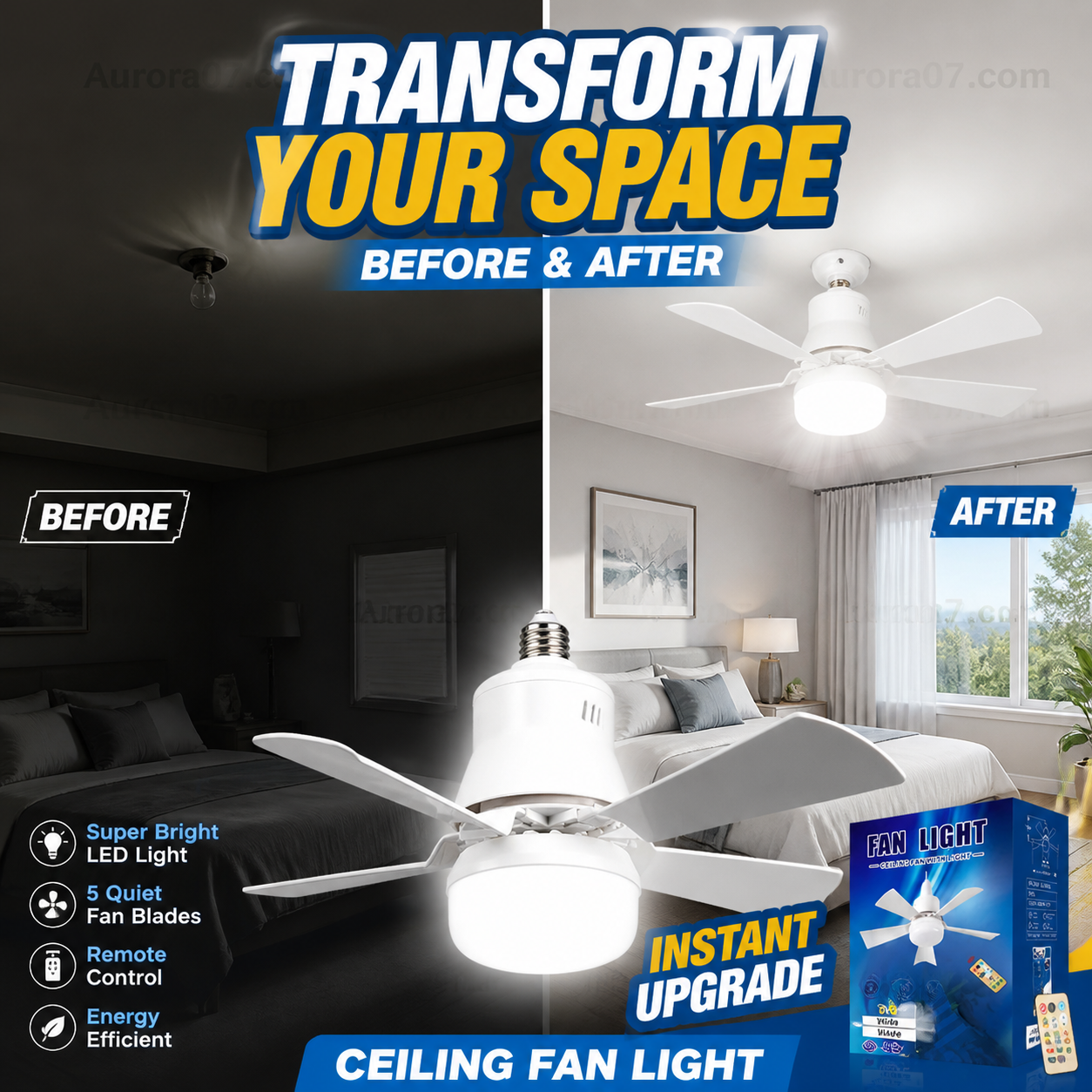 🏆LAST DAY SALE 49% OFF🔥SmartBreez™ 40W LED Ceiling Fan Light – 20.5" Ultra-Quiet with Remote 🎯 | E27 + FREE B22 Adapter 🔌 | For Bedroom 😴, Kitchen 👩‍🍳 & Garage 🛠️ – UK Ready! 🇬🇧