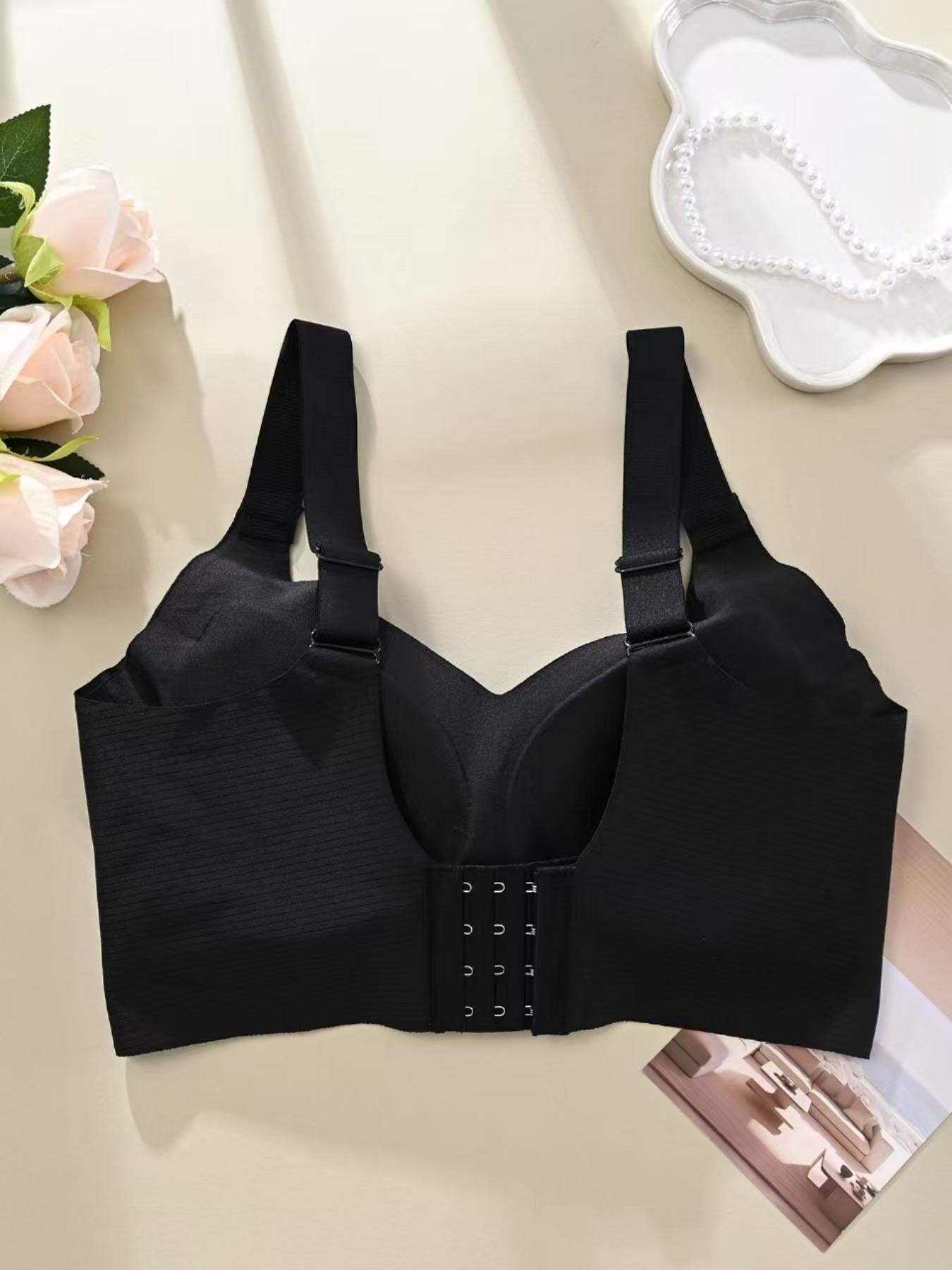 Women's Solid Wireless Bra, Comfortable Breathable Push Up Bra, Soft and Lightweight Lingerie for All Seasons
