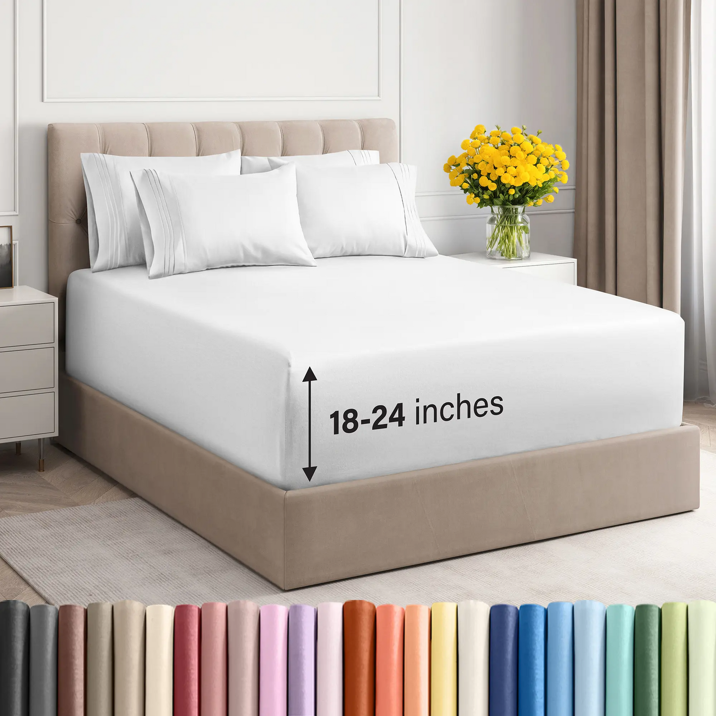 🌸LIMITED SALE !!🌸Deep Pocket Fitted Sheet ONLY – Ultra-Soft Microfiber