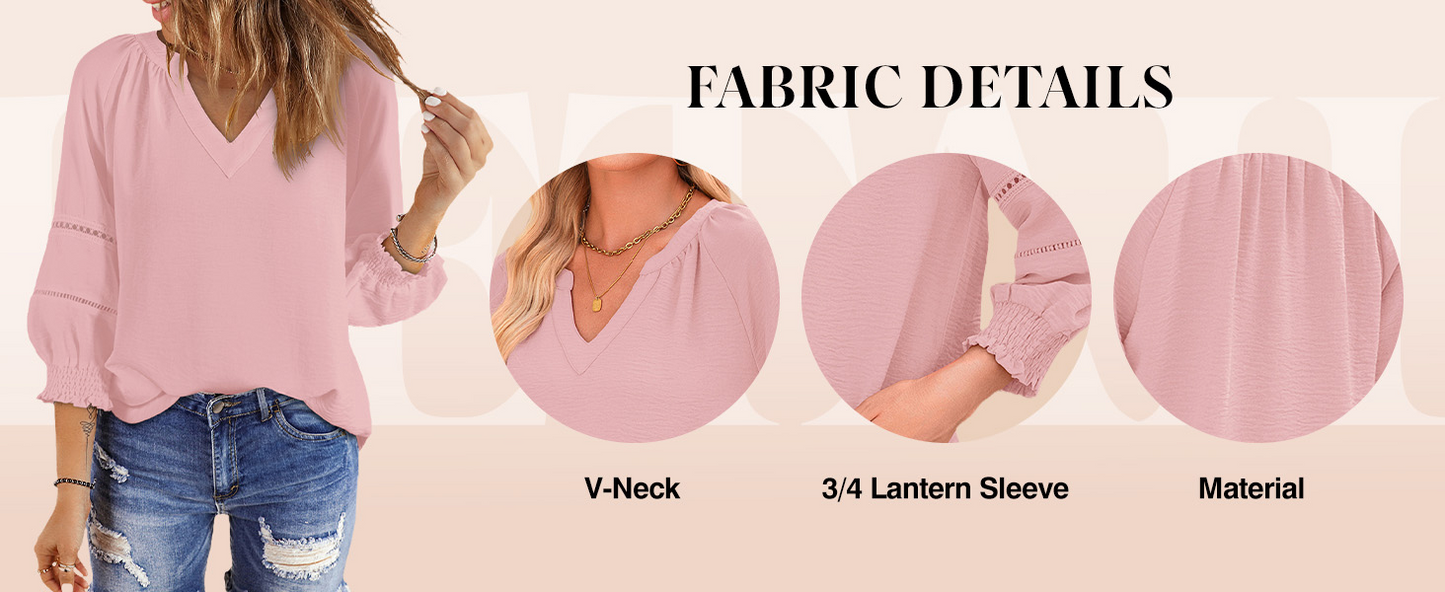 Sleeve Casual V-Neck T-Shirts