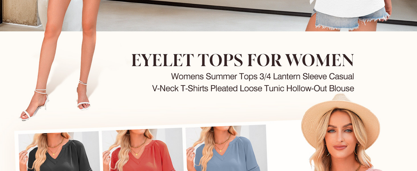 Sleeve Casual V-Neck T-Shirts