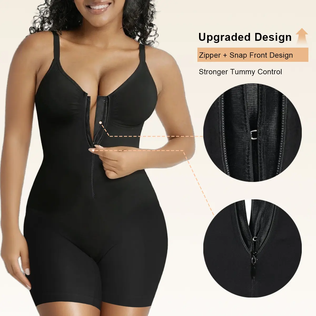 💥Summer cool-down deal💥Shapewear for Women Tummy Control Bodysuits Zip-Up Comfort Ultra Stretch Fabric Customizable Fit Breathable Mesh Design Comfortable Fit
