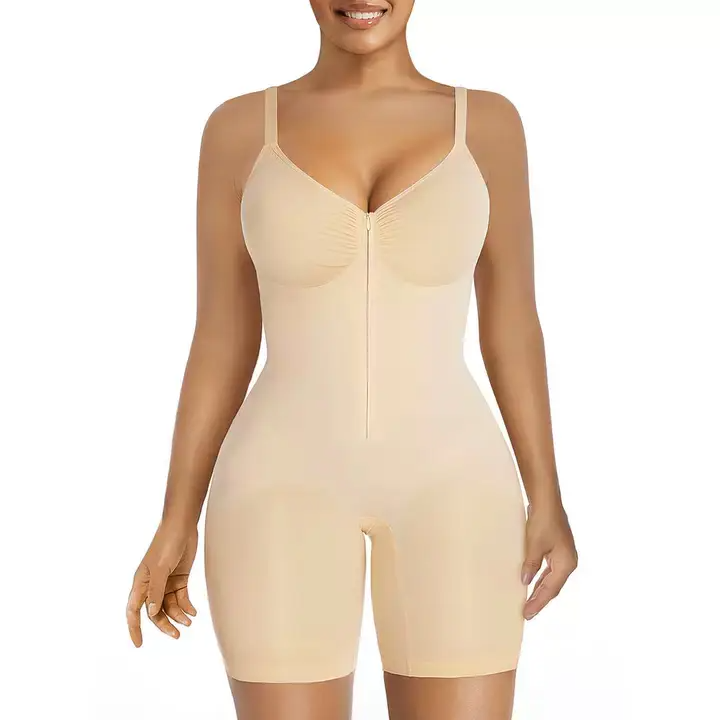💥Summer cool-down deal💥Shapewear for Women Tummy Control Bodysuits Zip-Up Comfort Ultra Stretch Fabric Customizable Fit Breathable Mesh Design Comfortable Fit