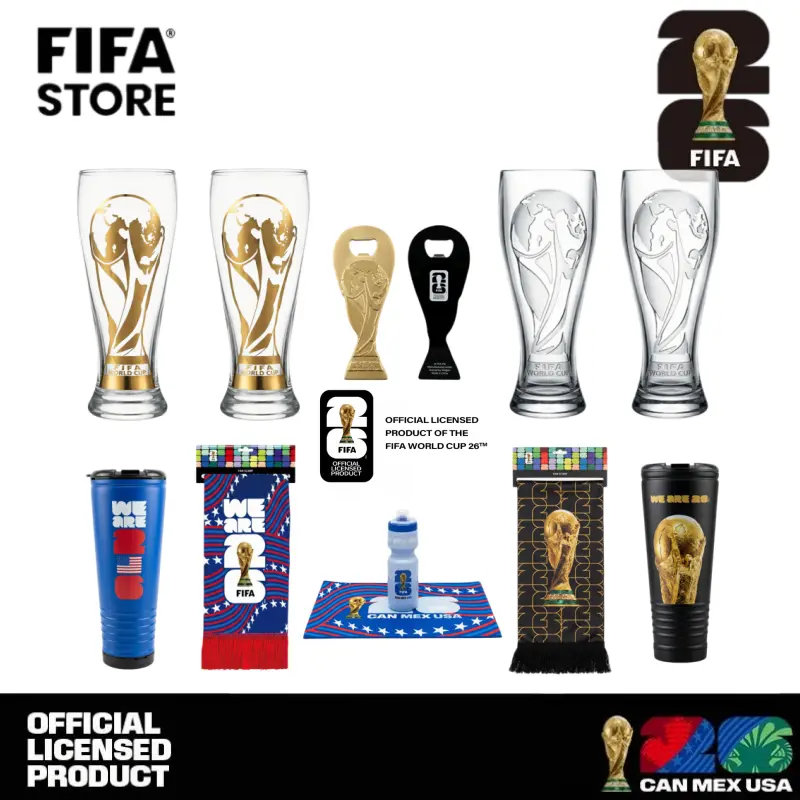 🔥Father's Day Exclusive🔥 | 2026 FIFA World Cup Glass Set Made of premium glass with trophy-style gold trim.