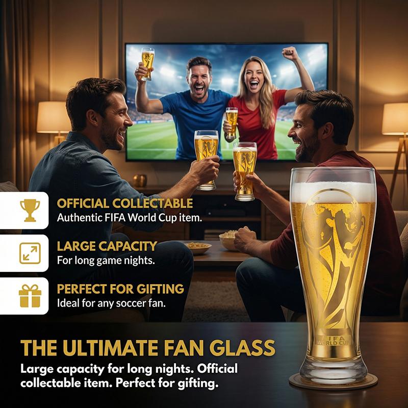 🔥Father's Day Exclusive🔥 | 2026 FIFA World Cup Glass Set Made of premium glass with trophy-style gold trim.
