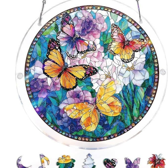 🔥LAST DAY SPECIAL PRICE: ONLY ￡10.99!! ☀️🛍️Acrylic Jigsaw Puzzle Suncatcher 80 Pieces