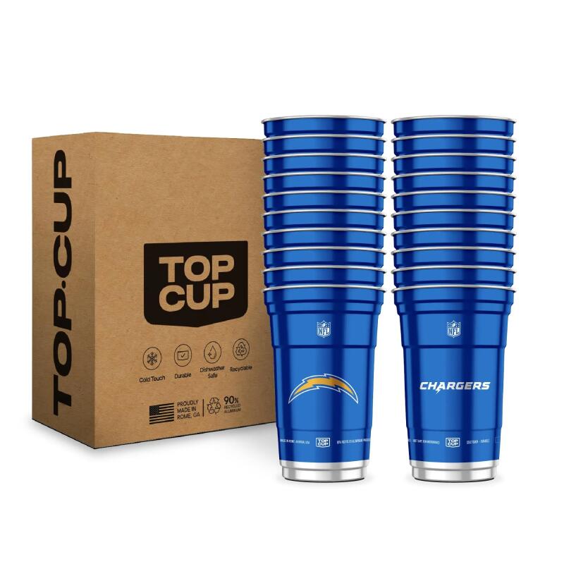 Top Cup NFL 20 oz Reusable Aluminum Cups 20 Count