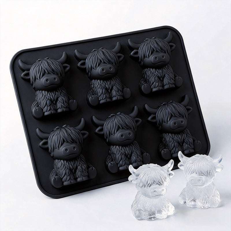 🐮 Mini Highland Cow Ice Cube Mold – Cute 3D Ice for Drinks, Parties & Gifts