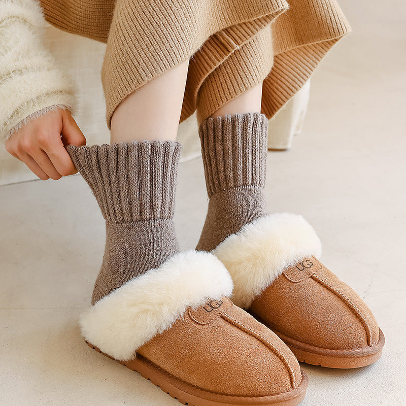 🔥❄️Hot Sale-Buy 1 Get 5 Packs✨❄️5 Pairs Women's Solid Mid-calf Socks