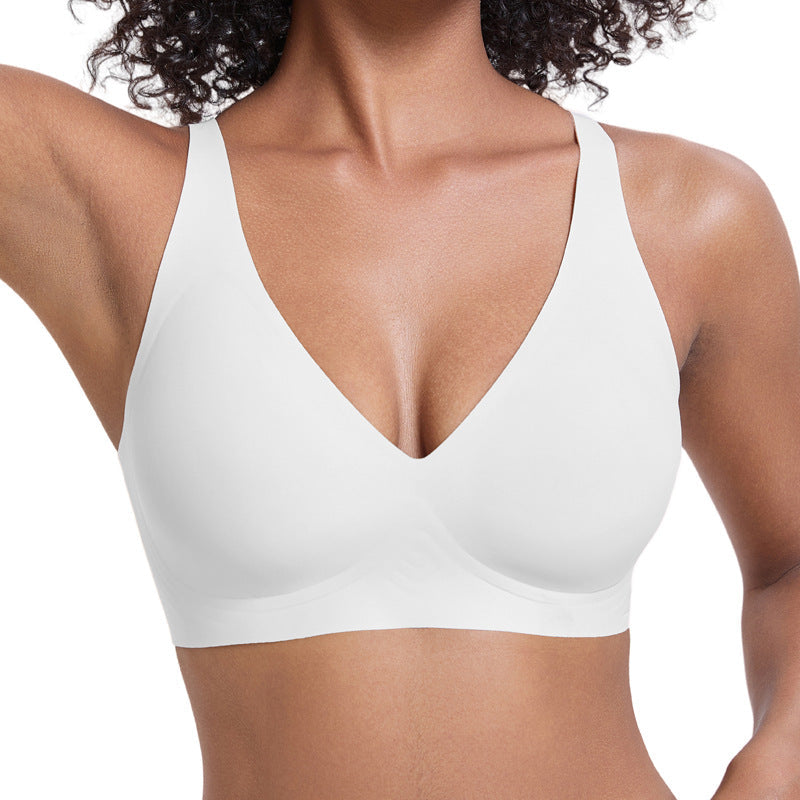 🔥New Year Big Sale 60% Off💕 Jelly Wireless Womens Comfortable Wireless Bras Push Up Bralettes Seamless Tshirts Bras Deep V Everyday Bras