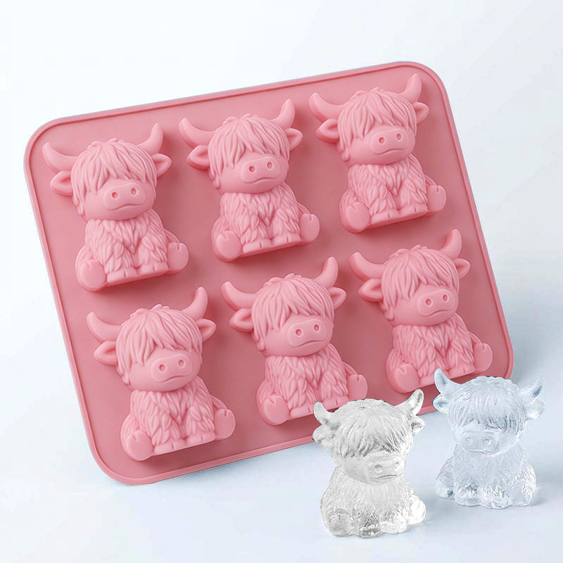 🐮 Mini Highland Cow Ice Cube Mold – Cute 3D Ice for Drinks, Parties & Gifts