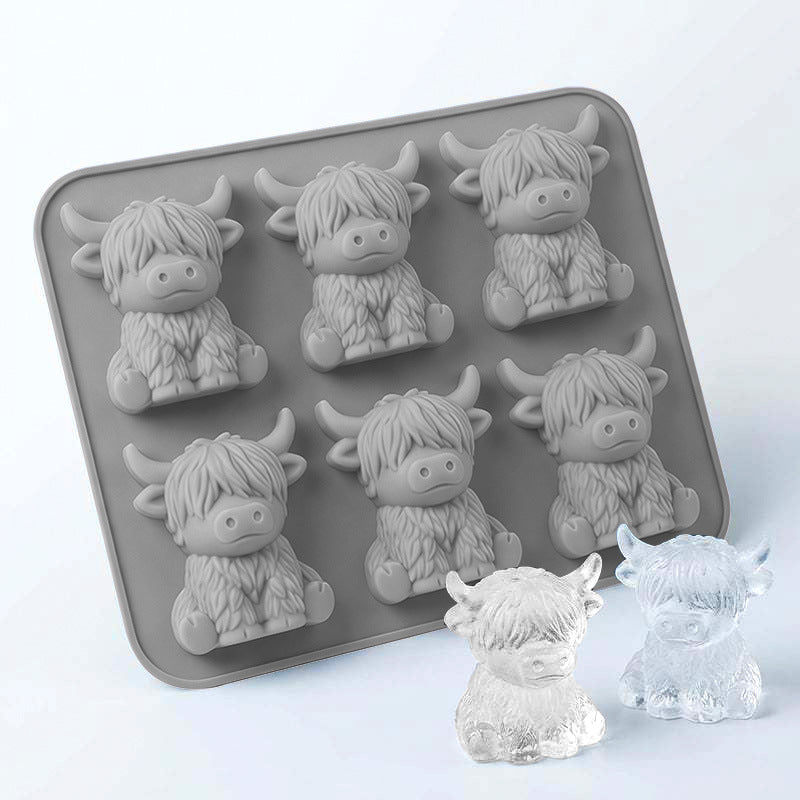 🐮 Mini Highland Cow Ice Cube Mold – Cute 3D Ice for Drinks, Parties & Gifts