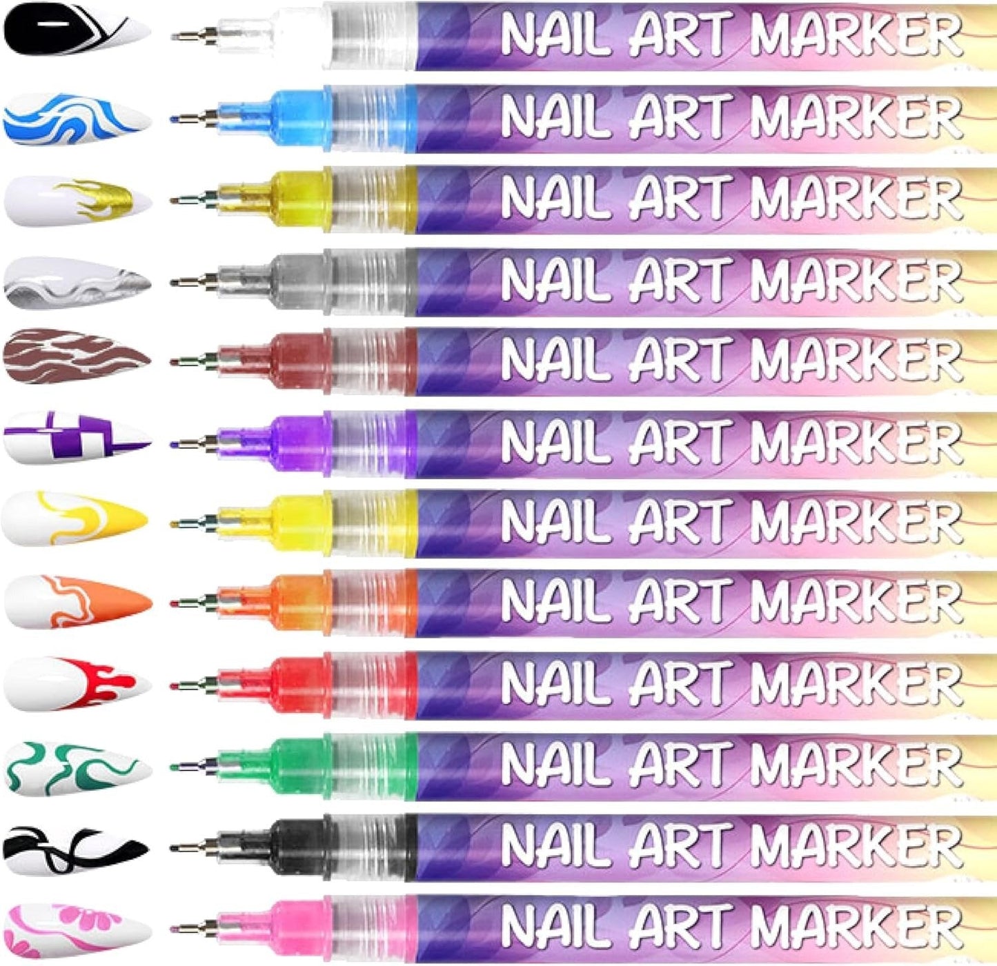 🎁Christmas Big Sale 50% OFF⏳🎨12 Colours Nail Art Pens Set