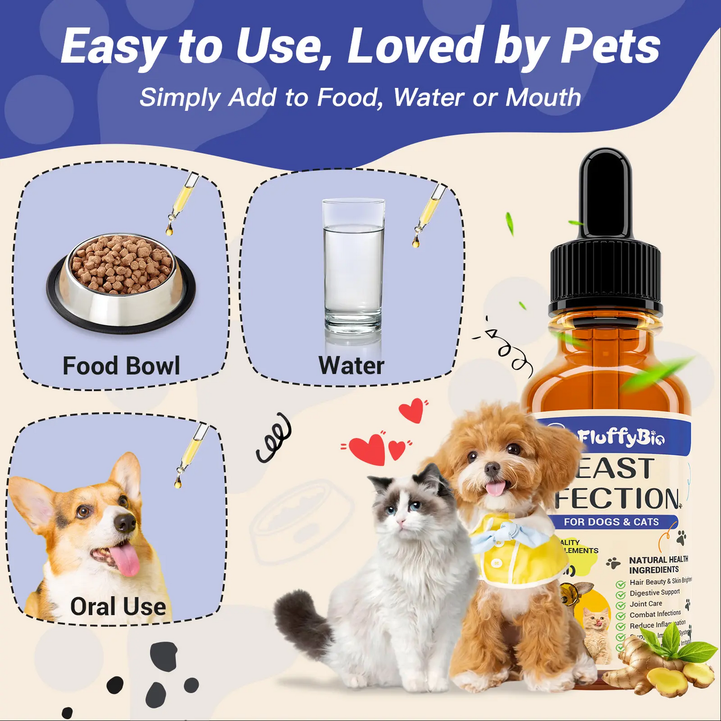 🐶Natural Dog Yeast Infection Treatment - Itchy Skin & Ear Relief, Reduces Inflammation & Irritation, Soothes Allergy Symptoms - Herbal Supplement Drops for Dogs' Healthy Itch Relief (2 Oz)