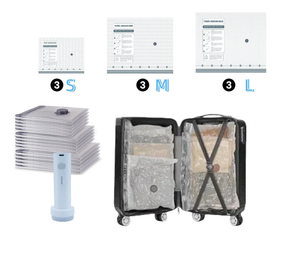 🥳2026 BEST SELLER 50% OFF!!💞50K+ SOLD!✨X7 TravelShrink™ – Cordless Vacuum Compression Kit🧳