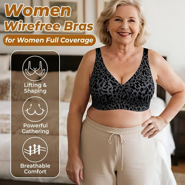 ⏰LAST DAY SALE ONLY ￡9.99!!💕Women Jelly Bras Wirefree Full Coverage Comfortable Wireless Everyday Bra