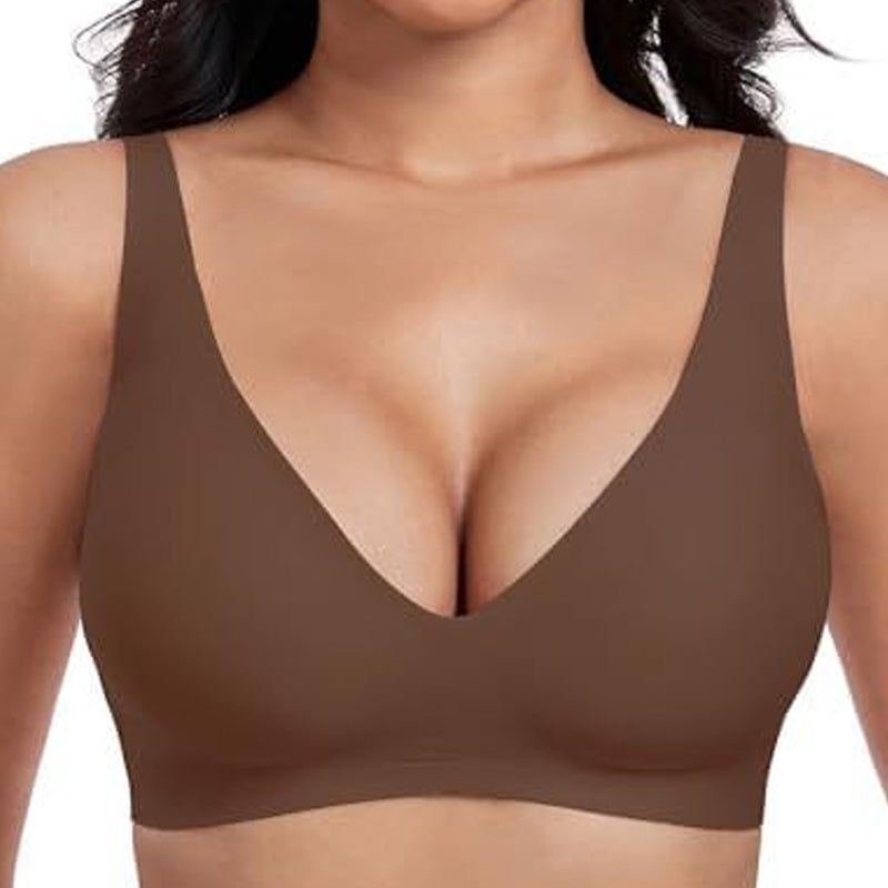 🔥New Year Big Sale 60% Off💕 Jelly Wireless Womens Comfortable Wireless Bras Push Up Bralettes Seamless Tshirts Bras Deep V Everyday Bras