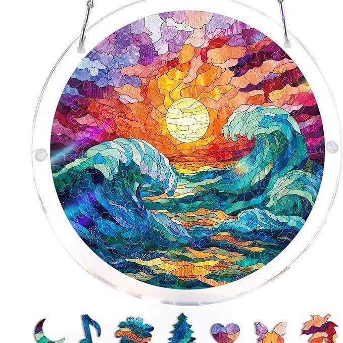 🔥LAST DAY SPECIAL PRICE: ONLY ￡10.99!! ☀️🛍️Acrylic Jigsaw Puzzle Suncatcher 80 Pieces